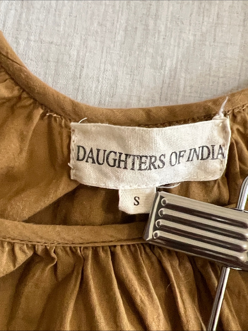 Daughters of India Maxi Desert Tan Boho Flowy Size Small - Picture 9 of 9